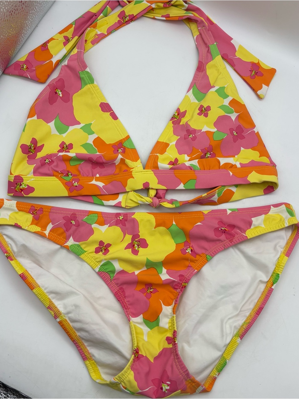Lilly Pulitzer Floral Pastel Halter Bikini Set Size M Top, S Bottom
